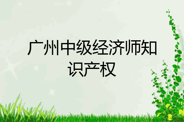 广州中级经济师知识产权