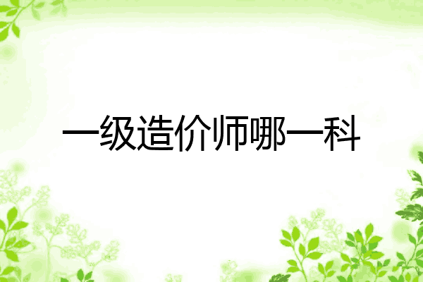 一级造价师哪一科