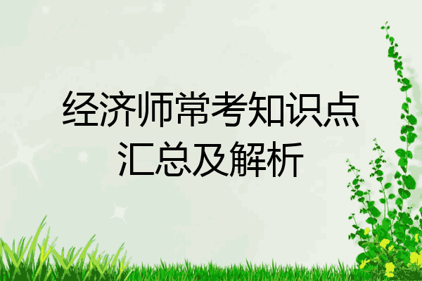 经济师常考知识点汇总及解析
