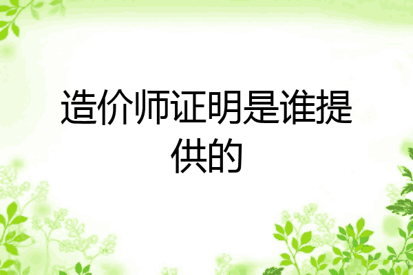 造价师证明是谁提供的