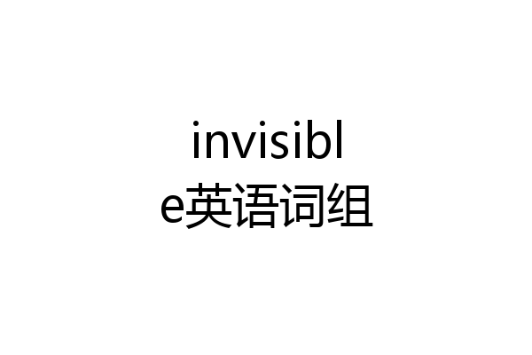 invisible英语词组