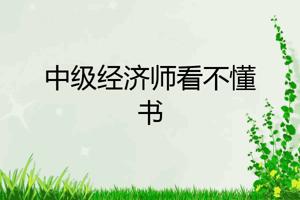 中级经济师看不懂书