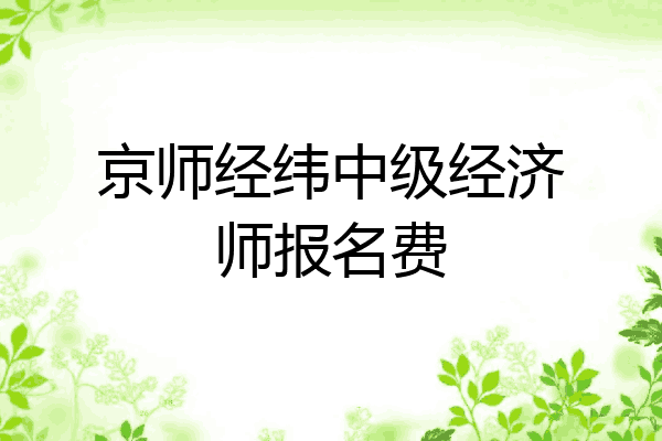 京师经纬中级经济师报名费