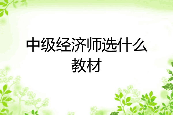 中级经济师选什么教材