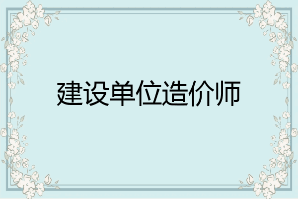 建设单位造价师