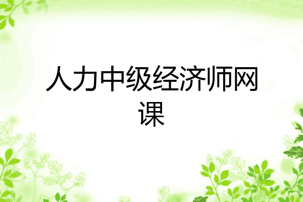 人力中级经济师网课