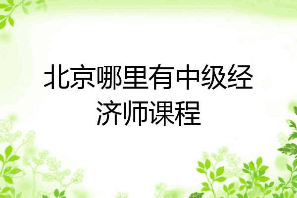 北京哪里有中级经济师课程