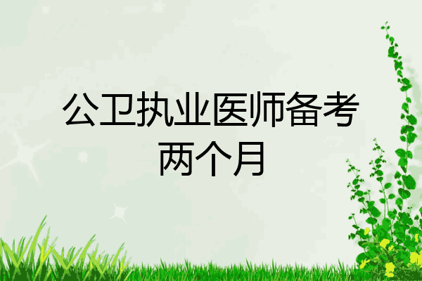 公卫执业医师备考两个月