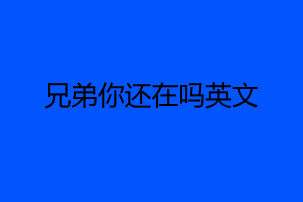 兄弟你还在吗英文