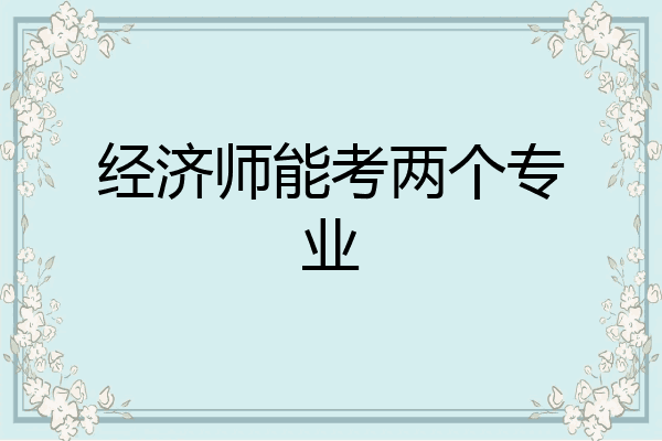 经济师能考两个专业