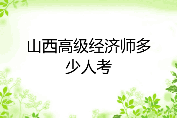 山西高级经济师多少人考