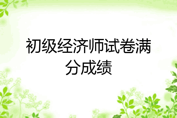 初级经济师试卷满分成绩
