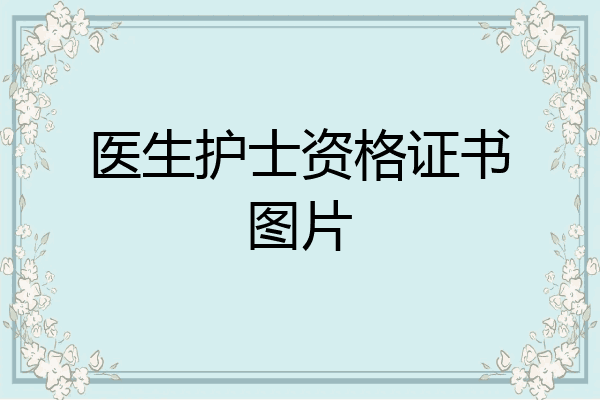 医生护士资格证书图片