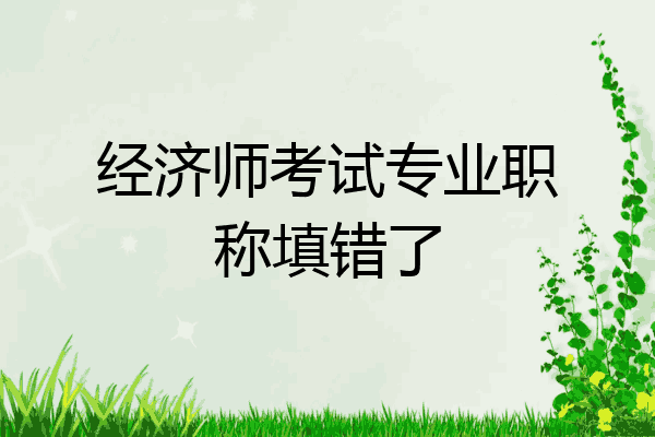 经济师考试专业职称填错了