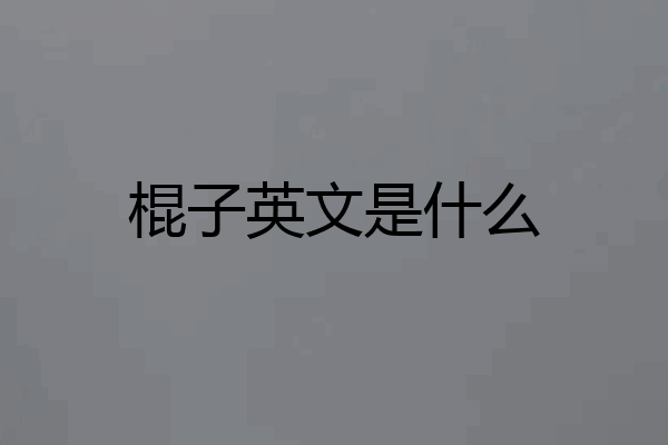 棍子英文是什么