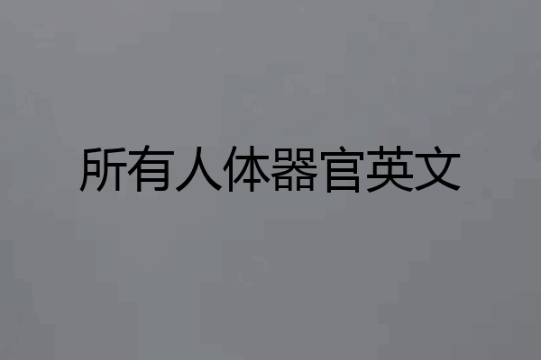 所有人体器官英文
