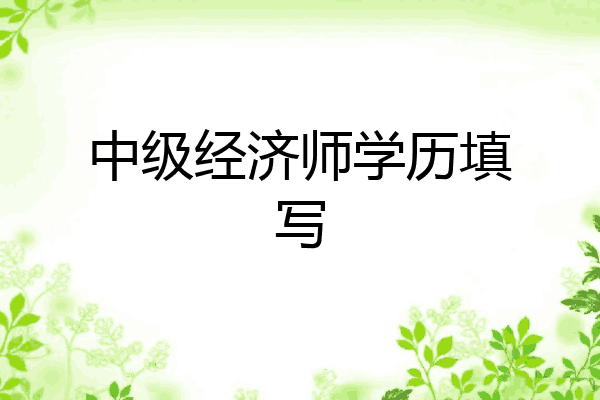 中级经济师学历填写