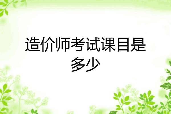 造价师考试课目是多少