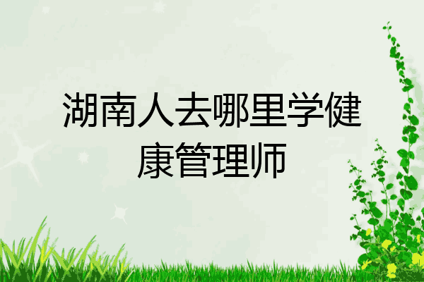 湖南人去哪里学健康管理师