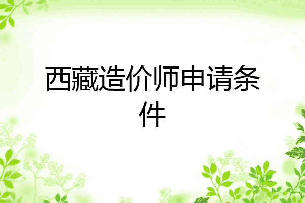 西藏造价师申请条件
