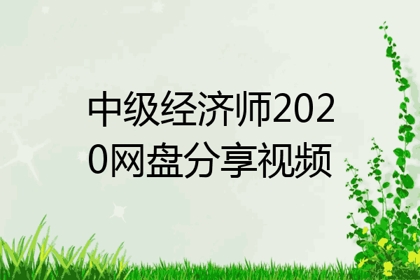 中级经济师2020网盘分享视频