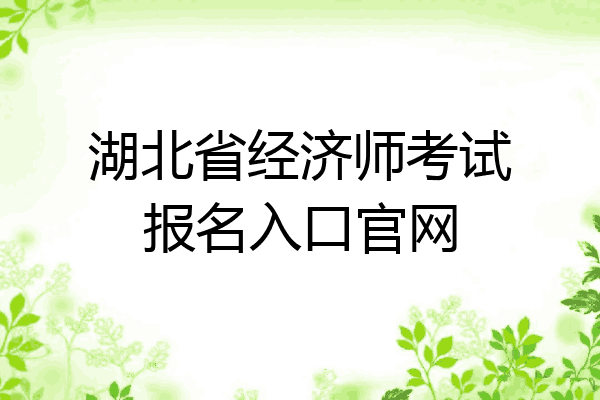 湖北省经济师考试报名入口官网