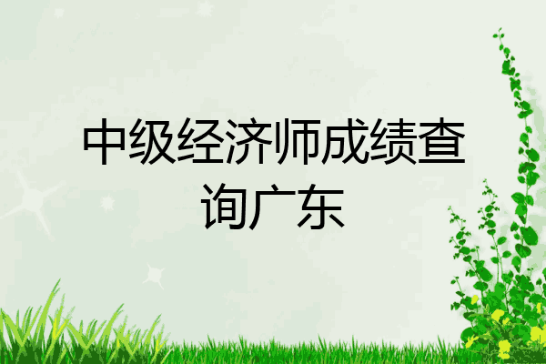 中级经济师成绩查询广东