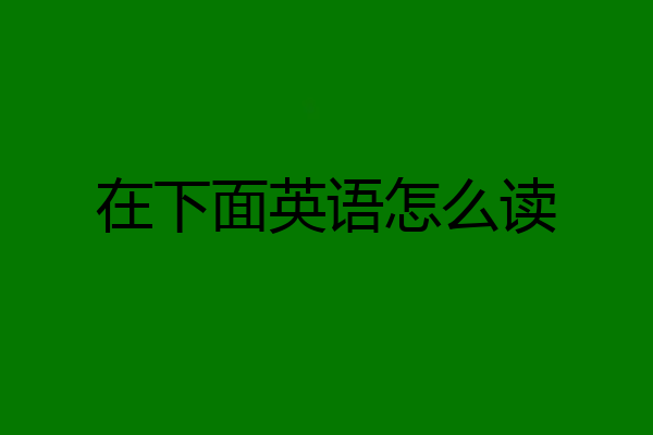 在下面英语怎么读