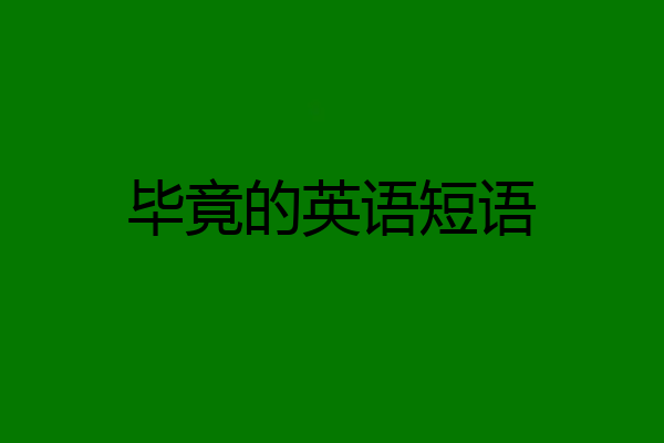 毕竟的英语短语