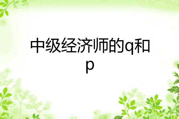 中级经济师的q和p