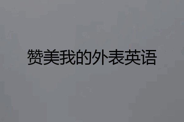 赞美我的外表英语