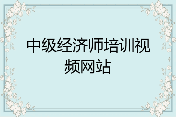 中级经济师培训视频网站