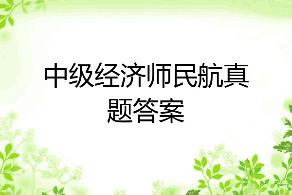 中级经济师民航真题答案
