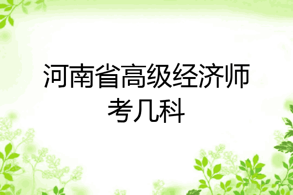 河南省高级经济师考几科