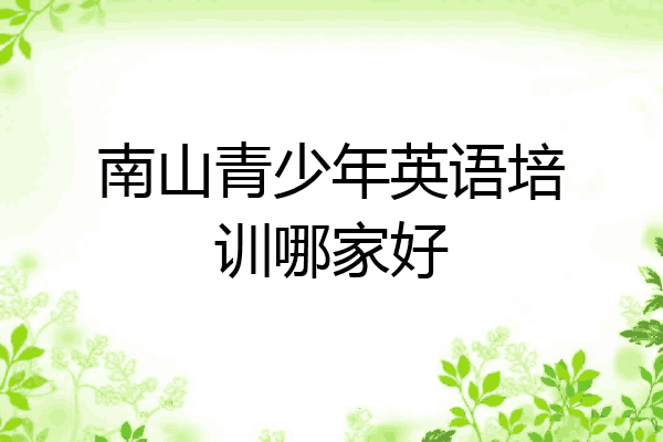 南山青少年英语培训哪家好