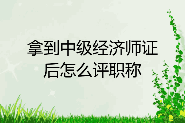 拿到中级经济师证后怎么评职称