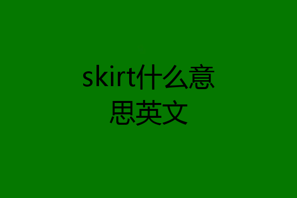skirt什么意思英文
