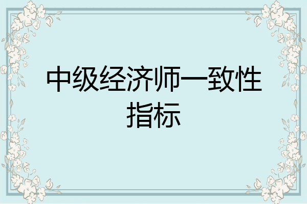 中级经济师一致性指标