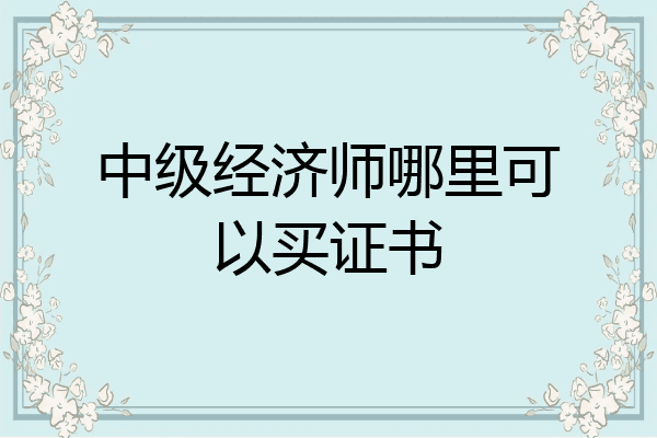 中级经济师哪里可以买证书