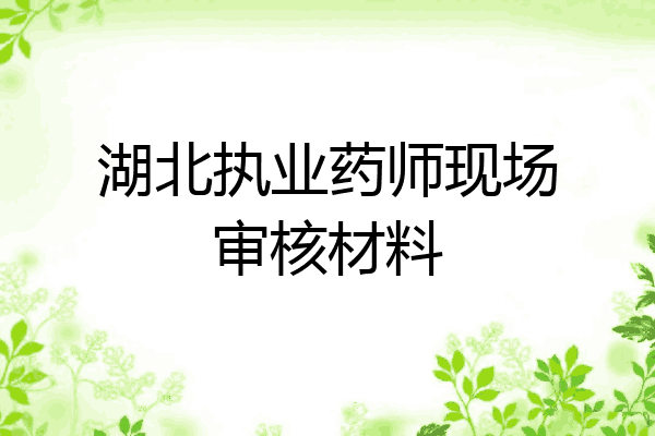 湖北执业药师现场审核材料