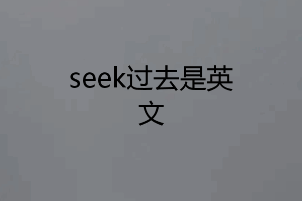 seek过去是英文
