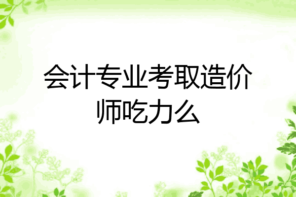 会计专业考取造价师吃力么