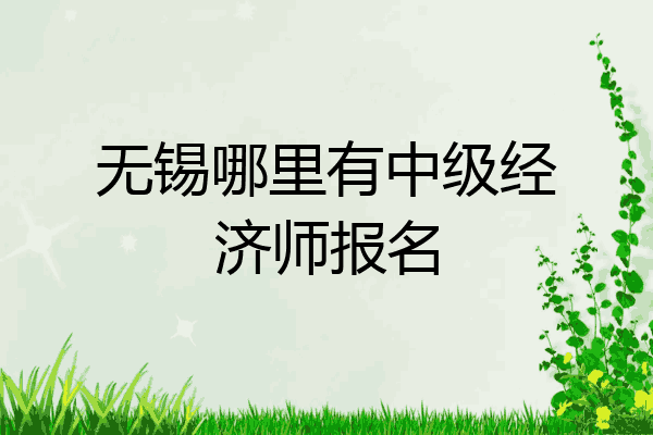 无锡哪里有中级经济师报名