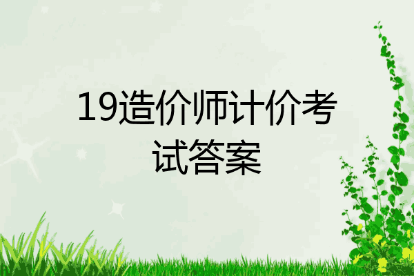 19造价师计价考试答案