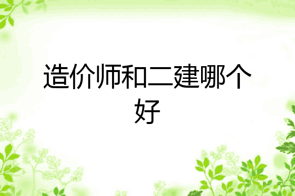造价师和二建哪个好