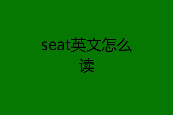 seat英文怎么读