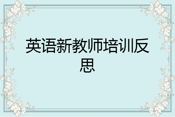 英语新教师培训反思