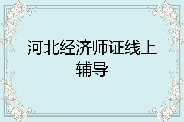 河北经济师证线上辅导