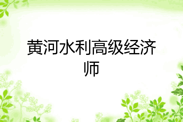 黄河水利高级经济师