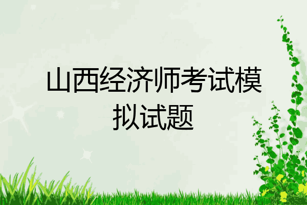 山西经济师考试模拟试题